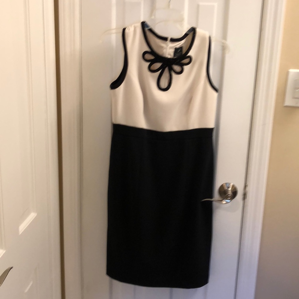 Black and cream cocktail dress